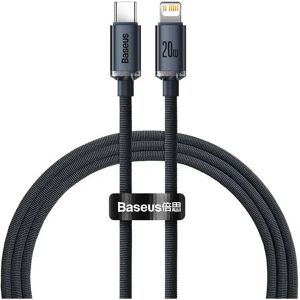 Baseus Crystal Cable USB-C til Lightning Kabel PD 20W - 1,2m - Sort