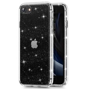 iPhone SE (2022 / 2020) 8 / 7 Tech-Protect Glitter Cover - Gennemsigtig / Sølv