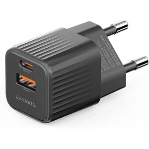 4Smarts VoltPlug Duos 20W PD Vægoplader - 1 x USB-A & 1 x USB-C - Sort