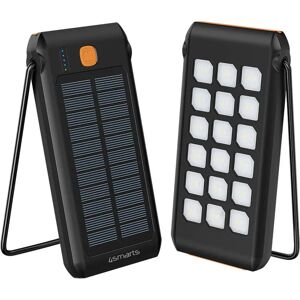 4smarts TitanPack Flex Solar 18W Powerbank 10.000mAh USB-C & USB-A m. Lommelygte - Sort