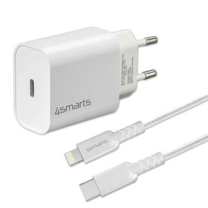 4smarts VoltPlug PD 20W USB-C Vægoplader m. Lightning Kabel - Hvid