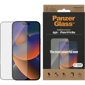 iPhone 14 Pro Max PanzerGlass AntiBacterial Ultra-Wide Fit Skærmbeskyttelse - Diamond Strength - Gennemsigtig