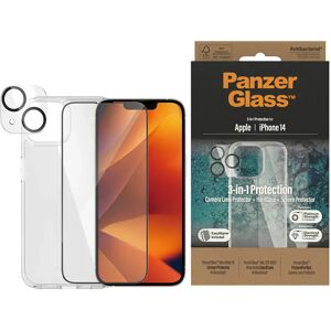 iPhone 14 PanzerGlass 3-i-1 Bundle m. EasyAligner - Cover / Skærmbeskyttelse (UWF) / Kamerabeskyttelse - Gennemsigtig