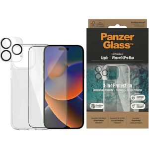 iPhone 14 Pro Max PanzerGlass 3-i-1 Bundle m. EasyAligner - Cover / Skærmbeskyttelse (UWF) / Kamerabeskyttelse - Gennemsigtig