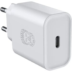 Upström Cirkulär PD (Power Delivery) 20W Bæredygtig Vægoplader m. USB-C - Hvid