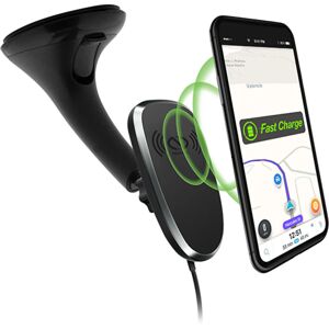 Naztech MagBuddy Windshield Magnetisk Mobilholder til Forrude m. Trådløs Oplader 10W Fast Charge