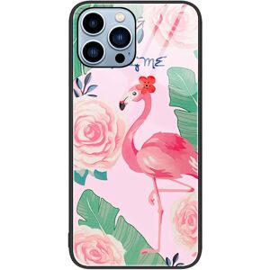 MOBILCOVERS.DK iPhone 14 Pro Plastik Cover m. Glasbagside - Flamingo