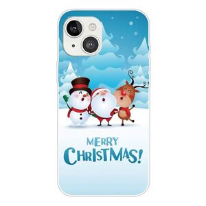 MOBILCOVERS.DK iPhone 14 Fleksibelt Plast Jule Cover - Merry Christmas - Venner i Sneen