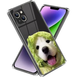 MOBILCOVERS.DK iPhone 14 Fleksibelt Plastik Cover Gennemsigtig m. Print - Hund i Salat