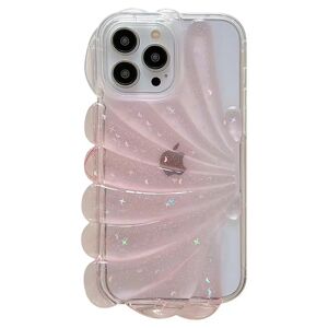 MOBILCOVERS.DK iPhone 14 Pro Fleksibelt Plastik Cover 3D Muslingeskal / Gennemsigtig - Lyserød
