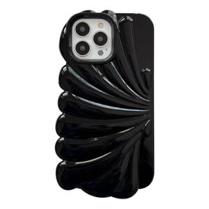 MOBILCOVERS.DK iPhone 14 Pro Fleksibelt Plastik Cover - Muslingeskal Design - Sort