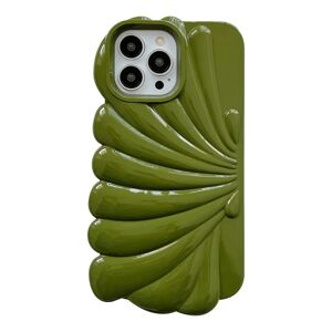 MOBILCOVERS.DK iPhone 13 Pro Fleksibelt Plastik Cover - Muslingeskal Design - Grøn
