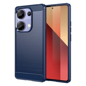 MOBILCOVERS.DK Xiaomi Redmi Note 13 Pro (4G) / Poco M6 Pro Brushed Carbon Fiber Fleksibelt Plastik Cover - Blå