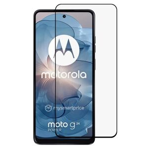 MOBILCOVERS.DK Motorola Moto G24 Hærdet Glas - Full-fit Skærmbeskyttelse - Sort Kant