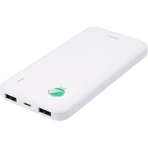 Deltaco 10.5W PowerBank med Svanemærke 10.000 mAh - 2 x USB-A - Hvid