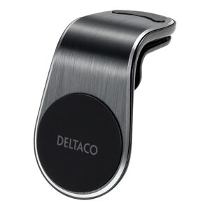Deltaco Magnetisk Mobilholder til Ventilation med Klips & Ekstra Magnet - Sølv / Sort