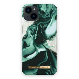 Ideal Of Sweden iPhone 13 Fashion Case Golden Olive Marble