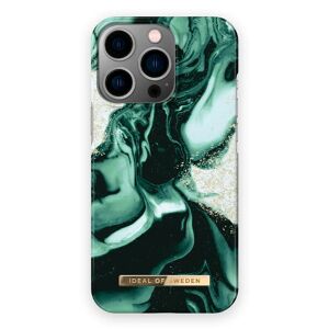Ideal Of Sweden iPhone 13 Pro Fashion Case Golden Olive Marble