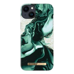 Ideal Of Sweden iPhone 14 Plus Fashion Case - Golden Olive Marble