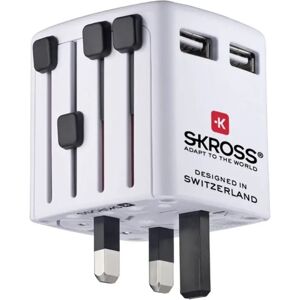 Skross World USB Charger Rejseadapter m. 2 x USB-A 12W - Hvid