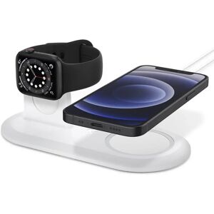 Spigen MagFit Duo 2-i-1 Apple Watch & Apple Magsafe Dock - Hvid