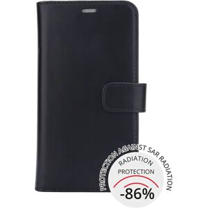 RadiCover Exclusive 2-in-1 - iPhone 12 / 12 Pro - Ægte Læder Cover - 86% Strålingsbeskyttelse - Sort