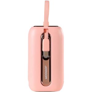 Joyroom JR-L012 Powerbank 22.5W USB-C PD m. Indbygget Lightning & USB-C Kabel - 10.000 mAh - Lyserød