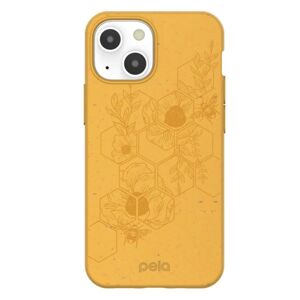 Pela Classic Honey Bee Miljøvenligt Plantebaseret Cover Til iPhone 13 Mini - Orange