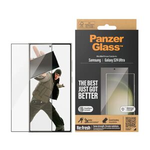PanzerGlass Samsung Galaxy S24 Ultra PanzerGlass Ultra Wide Fit Re:fresh Skærmbeskyttelse m. EasyAligner - Diamond Strength - Sort Kant
