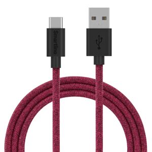 Smartline Fuzzy (3A/15W) USB2.0 - USB-C Kabel 2 m. - Lilla