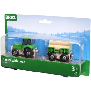 Traktor m/vogn og tømmer - 33799 - BRIO