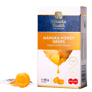 ManukaAid Manuka Health MGO 400+ Manuka Honey Drops Citron & Ingefær (15 stk)