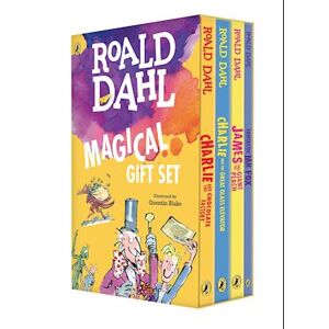 Roald Dahl Magical Gift Set (4 Books): Charlie And The Chocolate Factory, James And The Giant Peach, Fantastic Mr. Fox, Charlie And The Great Glass El