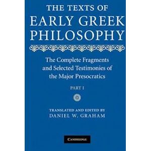 Daniel W. Graham The Texts Of Early Greek Philosophy