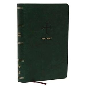 Thomas Nelson Nkjv, End-Of-Verse Reference Bible, Personal Size Large Print, Leathersoft, Green, Red Letter, Thumb Indexed, Comfort Print