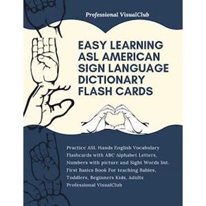 Professional Visualclub Easy Learning Asl American Sign Language Dictionary Flash Cards