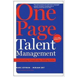 Marc Effron One Page Talent Management, With A New Introduction