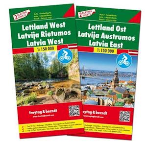 Berndt Latvia East & West, Lettland Ost & West, Road & Leisure Map Set