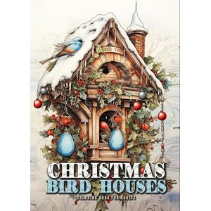 Monsoon Publishing Christmas Bird Houses Coloring Book For Adults