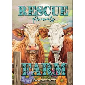 Monsoon Publishing Rescue Animals Farm Coloring Book For Adults