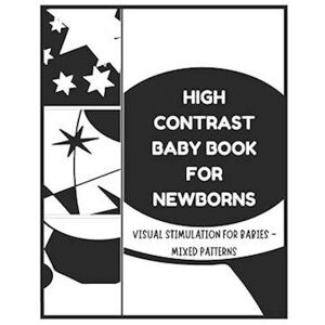 David Fletcher High Contrast Baby Books For Newborn - Visual Stimulation For Babies - Mixed Patterns: Sensory Book For Newborns