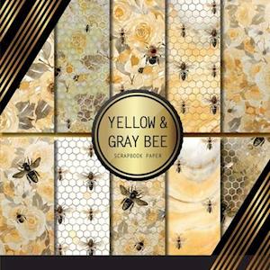 Peyton Palomino Scrapbook Paper: Yellow And Gray Bee: Double Sided Craft Paper For Card Making, Origami & Diy Projects   Decorative Scrapbooking Paper