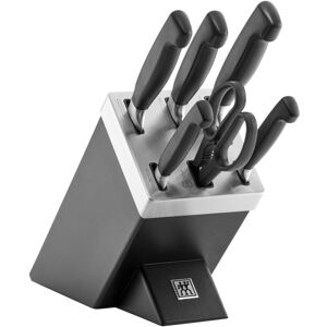 ZWILLING Four Star Selvslibende knivblok 7-dele, Sort