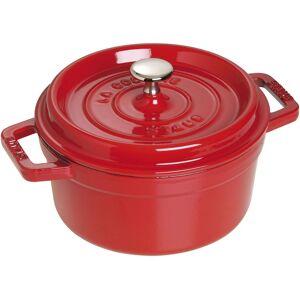 Staub La Cocotte 22 cm / 2,5 l, Rund, Kirsebærrød, Støbejern