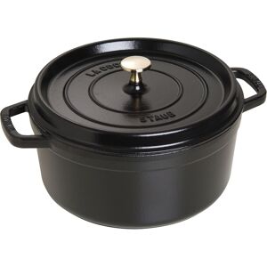 Staub La Cocotte 26 cm / 5,25 l, Rund, Sort, Støbejern