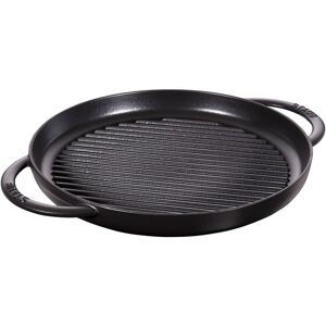 Staub Grillpander Pure grill 30 cm, Rund, Sort, Støbejern