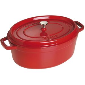 Staub La Cocotte 31 cm / 5,5 l, Oval, Kirsebærrød, Støbejern