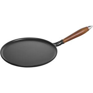 Staub Pander Pandekagepande Med træhåndtag 28 cm, Støbejern, Sort