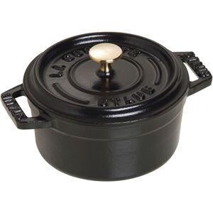 Staub La Cocotte Mini 10 cm, Rund, Sort, Støbejern