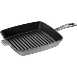 Staub Grillpander Amerikansk grill 26 cm, Støbejern, Grafitgrå